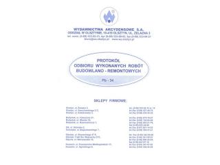 Protokół odbioru wykonanych robót budowlano-remontowych, A4, 50 kart, offset, PB-34