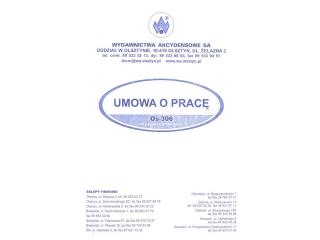 Umowa o pracę, A4, 30x2 karty, offset, OS-306