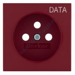 Płytka czołowa do gn. z uz. z nadrukiem "DATA", czerwony Berker