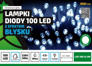 Łańcuch 100 LED na choinkę ZEWNĄTRZ z gniazdem LED-100G/5M