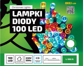 Łańcuch LED na choinkę 100 led L-100/G z gniazdem do łączenia