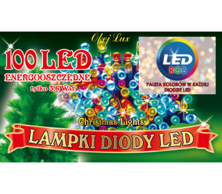 Łańcuch LED na choinkę 100 led L-100RGB