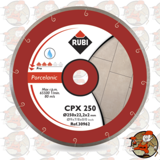 CPX250PRO Ref.30962 Tarcza diamentowa do gresu porcelanowego, spiralne nacięcia Rubi CPX 250 PRO