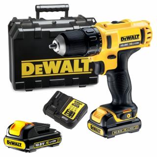 DCD710D2-QW wiert.-wkręt. DEWALT 10,8V 10mm, 2 biegi, 0-400/0-1500 obr/min, 25Nm, 2 akum. Li-Ion 1,3Ah, 40-min. ładow., kufer DCD 710 D2-QW