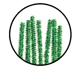 Druciki kreatywne zielone metalizowane 40szt
