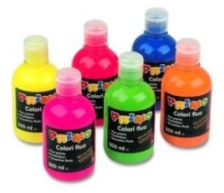 Farby fluo w butelce 300 ml. Występuje 6 kolorów