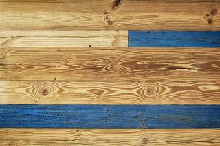 Dekor ścienny ze starego drewna - niebieski