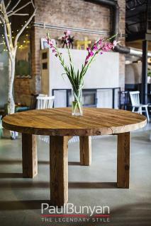 Okrągły stół drewniany ze starego drewna INDIANA