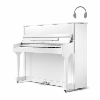 pianino Ritmuller Canon 118 EU biały połysk + chrom + system cichej gry
