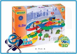 WADER 53130 Kid Cars 3D, 5,5m garaż trasa +3L