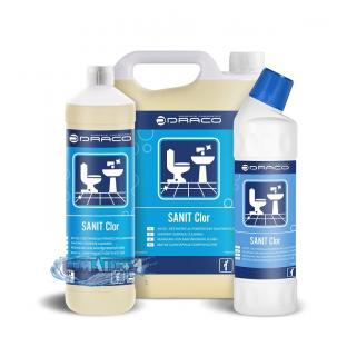 Draco SANIT Clor 1l - mycie i dezynfekcja powierzchni i urządzeń sanitarnych Draco - doczyszczanie sanitariatów, do fug, antybakteryjny