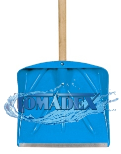 Łopata plastikowa TOM LUX wzmacniana do śniegu 45cm z okuciem, zima / kij drewniany Łopata do śniegu plastikowa ABS