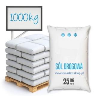 Sól drogowa 1000 kg (worki 25kg) -  do usuwania oblodzenia, zima Sól drogowa do usuwania śniegu
