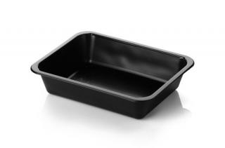 Pojemnik 227x178x30 mm niedzielony obiadowy do zgrzewu czarny 50 sztuk LITE