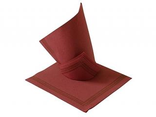 Serwetki bordowe z paskiem 38x38 A50