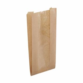 Torebki papierowe brązowe z okienkiem 150x60x280 mm 100 sztuk
