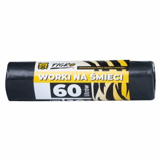 Worki na śmieci 60 l 10 szt LDPE grube Czarne