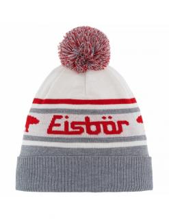 Czapka dziecięca z pomponem CHANI OS POMPON KIDS 306 Grey-White-Red