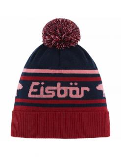 Czapka dziecięca z pomponem Eisbar CHANI OS POMPON KIDS 043 Red-Navy