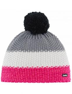 Czapka dziecięca z pomponem Eisbar STAR POMPON KIDS 142 Pink-White-Grey