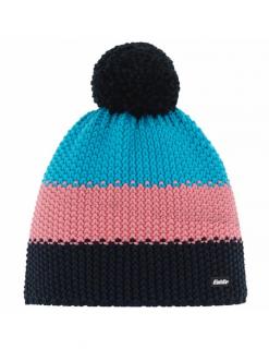 Czapka dziecięca z pomponem Eisbar STAR POMPON KIDS 450 Black-Pink-Blue