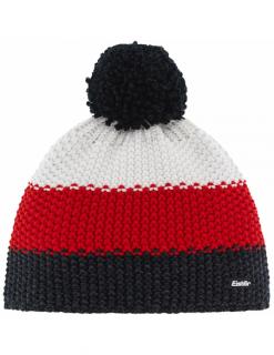 Czapka dziecięca z pomponem Eisbar STAR POMPON KIDS 941 Black-Red-White