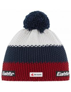 Czapka dziecięca z pomponem Eisbar STAR POMPON SKA KIDS 243 Red-White-Navy