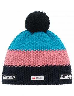 Czapka dziecięca z pomponem Eisbar STAR POMPON SKA KIDS 450 Black-Pink-Blue