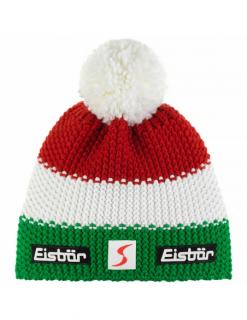 Czapka dziecięca z pomponem Eisbar STAR POMPON SKA KIDS ITALY Green-White-Red
