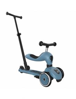 Hulajnoga Jeździk ScootRide Highwaykick1 Push and Go 2w1 Steel (drążek do pchania) + pasek do noszenia GRATIS