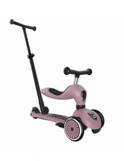 Hulajnoga Jeździk ScootRide Highwaykick1 Push and Go 2w1 Wildberry (drążek do pchania) + pasek do noszenia GRATIS