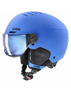 Kask narciarski z szybą Uvex Rocket Jr Visor Blue Mat