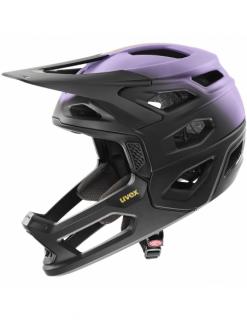 Kask rowerowy full face Uvex Revolt Lilac-Black Mat (odpinana garda)