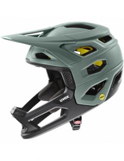 Kask rowerowy full face Uvex Revolt MIPS Moss-Black Mat (odpinana garda)