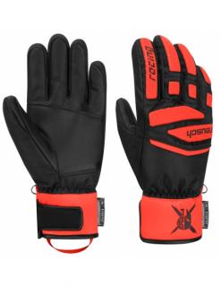 Rękawice narciarskie Reusch WorldCup Warrior Prime R-TEX® XT Junior (pięciopalczaste) Black/Fluo-Red