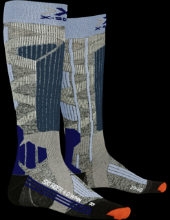 Skarpety narciarskie dla kobiet X-Socks SKI RIDER WOMEN 4.0 Stone Grey Melange/Mineral Blue