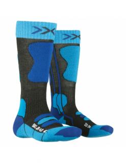 Skarpety narciarskie dziecięce X-Socks SKI JUNIOR 4.0 Anthracite Melange/Electric Blue