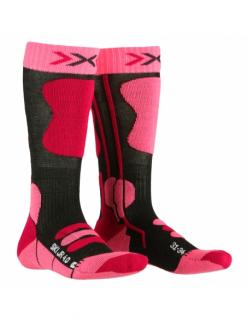 Skarpety narciarskie dziecięce X-Socks SKI JUNIOR 4.0 Anthracite Melange/Fluo Pink