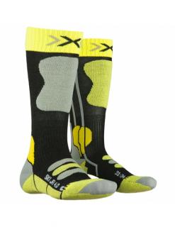 Skarpety narciarskie dziecięce X-Socks SKI JUNIOR 4.0 Anthracite Melange/Green Lime