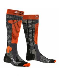 Skarpety narciarskie X-Socks SKI RIDER UNISEX 4.0 Stone Grey Melange/X-Orange