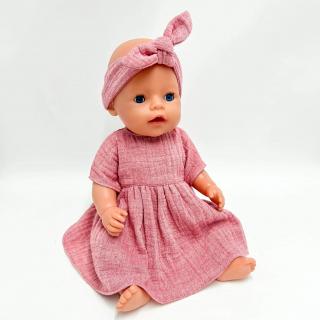 Sukienka muślinowa dla lalki Baby Born 43cm, różowy melanż Sukienka muślinowa dla lalki Baby Born 43cm