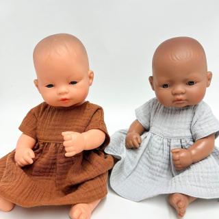 Sukienka muslinowa dla lalki Miniland 32 cm i Minikane 28 cm Sukienka muslinowa dla lalki Miniland 32 cm i Minikane 28 cm