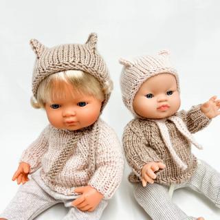 Sweterek lub czapka kotek dla lalki Miniland 38cm i Paola Reina Sweterek lub czapka kotek dla lalki Miniland 38cm i Paola Reina