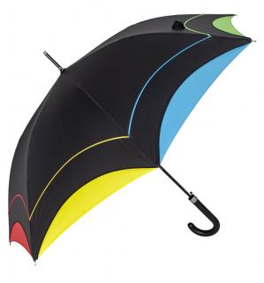 Parasol damski automat czarny z lamówką
