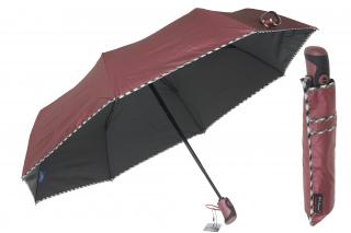 Parasol damski pełny automat bordo metalic