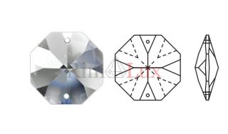 Oktagon kryształowy 20mm nr1, 2 otwory, prawdziwy kryształ