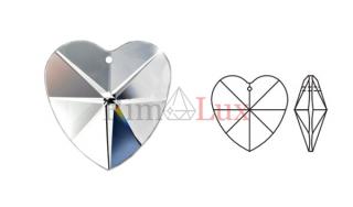 Zawieszka kryształowa serce 28mm, 1 otwór, prawdziwy kryształ