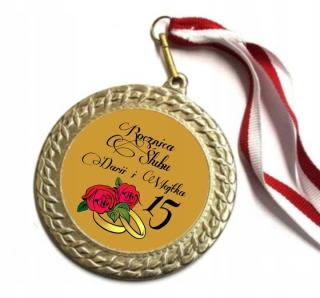 MEDAL 15 Rocznica Ślubu kryształowe gody imiona