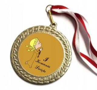 medal I KOMUNIA ŚWIĘTA prezent komunii dziewczynki