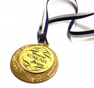 pamiątka komunię komuii św IHS prezent medal